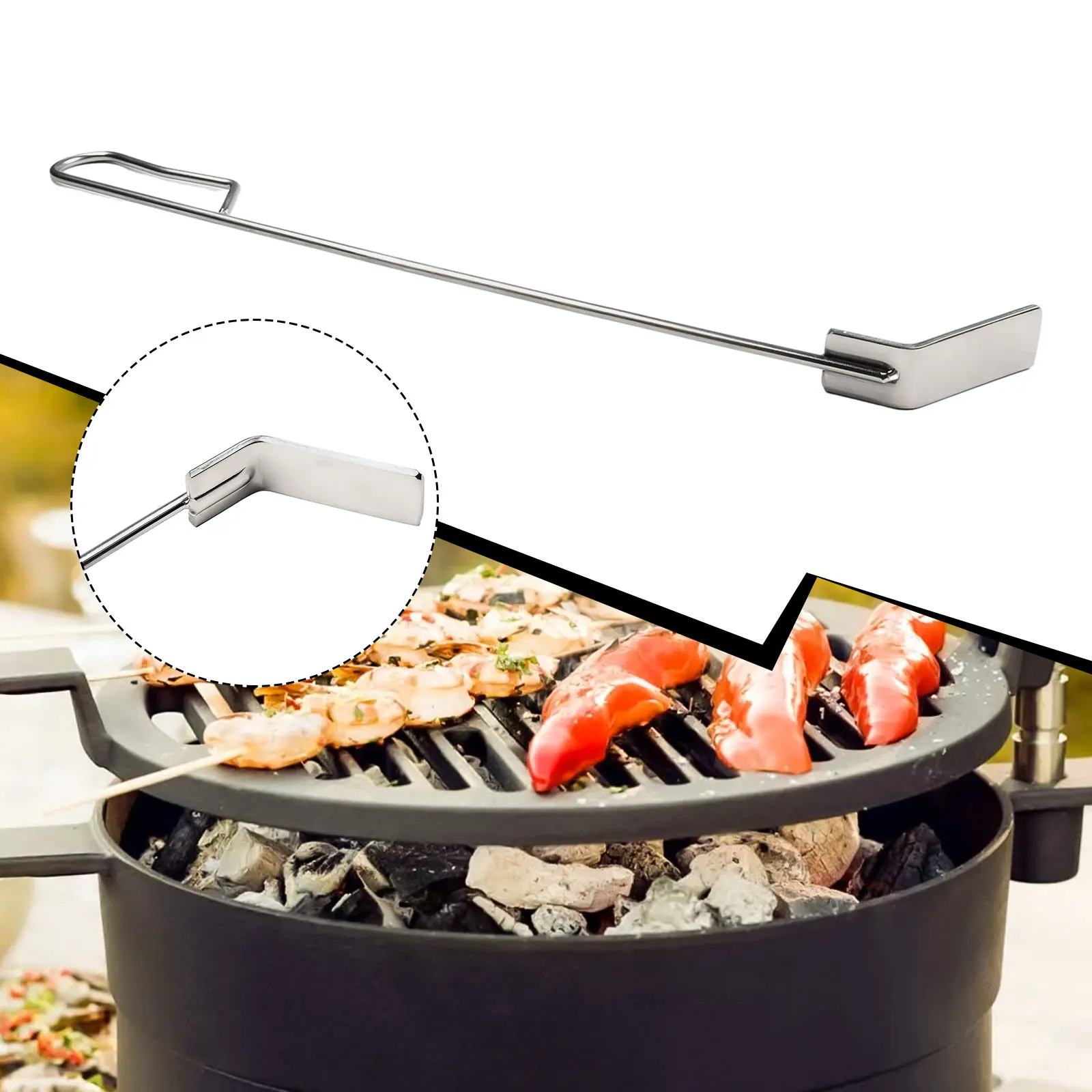 Ash Cleaning Tool Ash Removal Tool Grill Cleaning Barbecue Maintenance High-grade Metal Handle Lengthened Ash Outlet