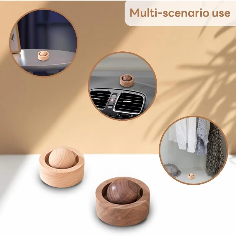 Cute Mini Wooden Essential Oil Diffuser Natural Fragrance Aromatherapy Diffuser for Car Home Bedroom Living Room Bathroom image 5