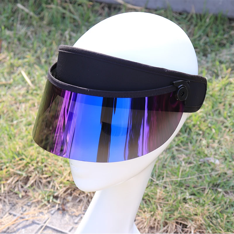 Visor Caps for Women Men Short Pink Rainbow Color Golf Cap UV Protection Outdoor Casual Visor Plastic PVC Wide Brim Versatile