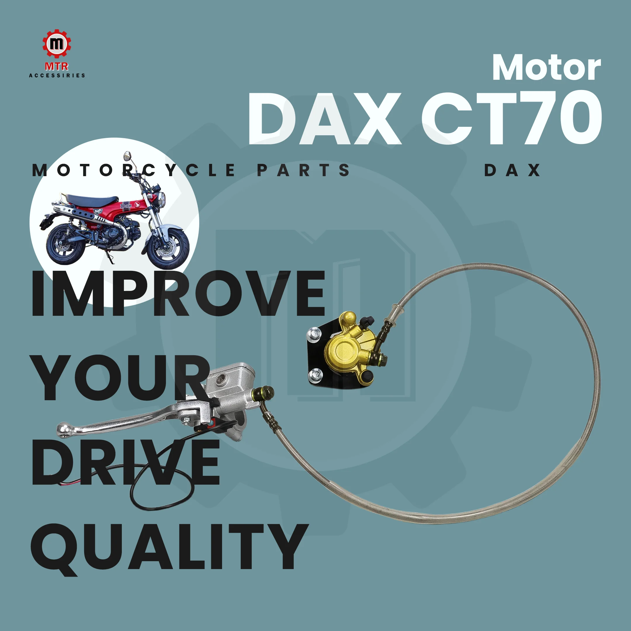 Front Brake CT70 Parking Brake ST70 Disc Brake Golden Black Single Piston Abalone Brake Caliper Kit for HONDA DAX CT70 ST70