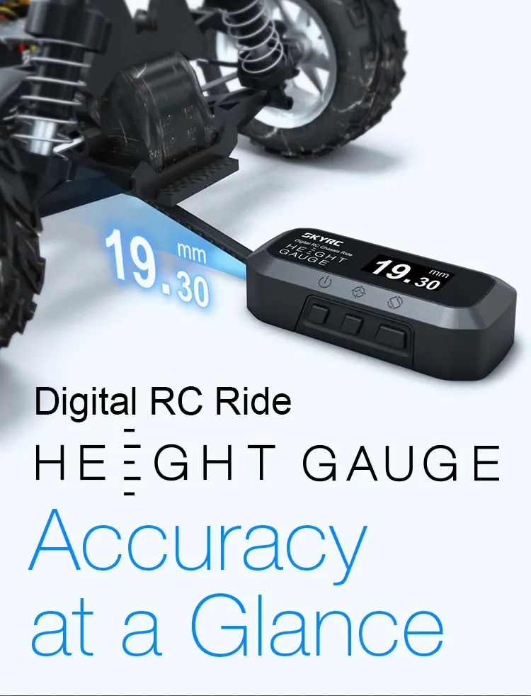 

SKYRC Digital RC Ride Height Gauge, High Precision 0.01mm Display Chassis Height Tool for 1/8 1/10 RC Cars Trucks
