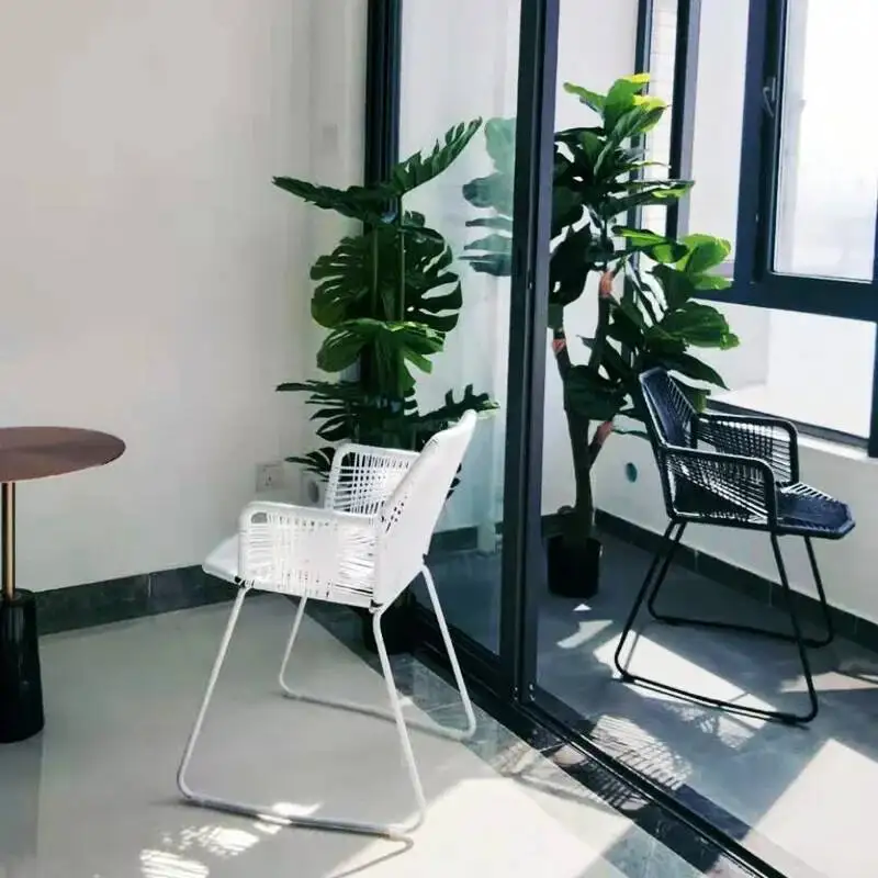 الروطان كراسي بار الاستقبال المنسوجة الشمال جزيرة مريحة انتظار كراسي عالية حديقة مكافحة الكبار Sillas دي بار أثاث المنزل #4