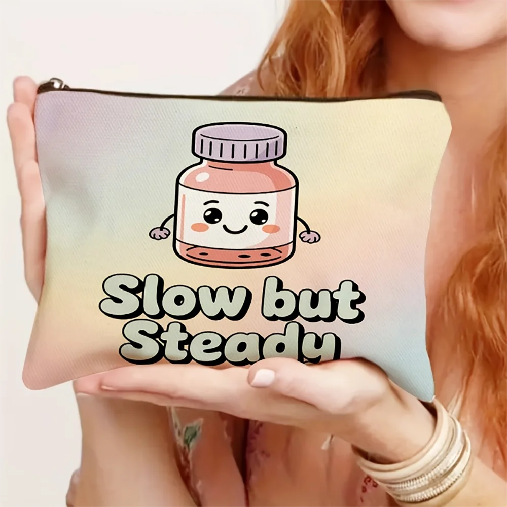 1pc  Cute Baseball Sports Print Makeup Bag, Portable Travel Toiletry Pouch for Sports Fans