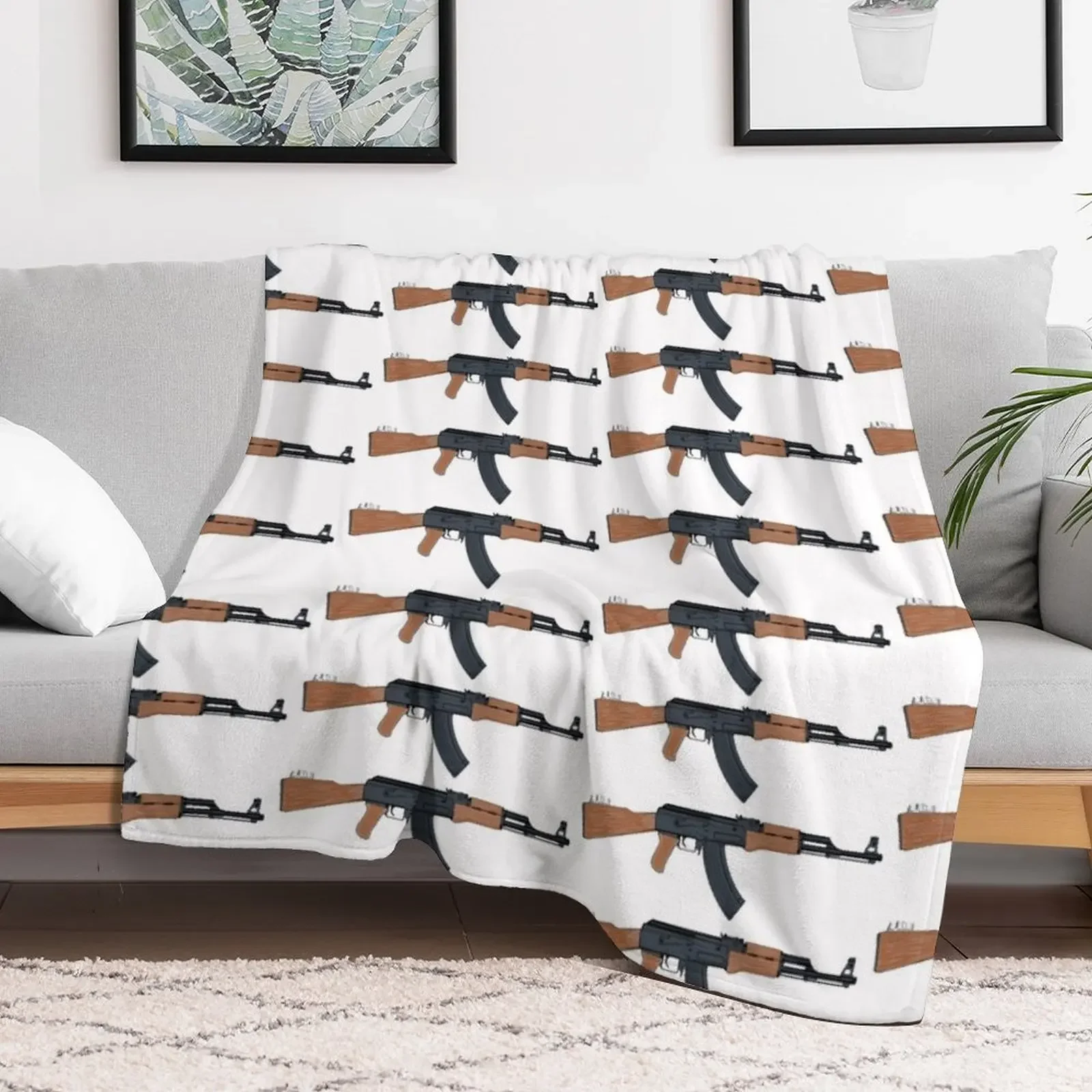 AK-47, Kalashnikov rifle Throw Blanket manga For Decorative Sofa Blankets