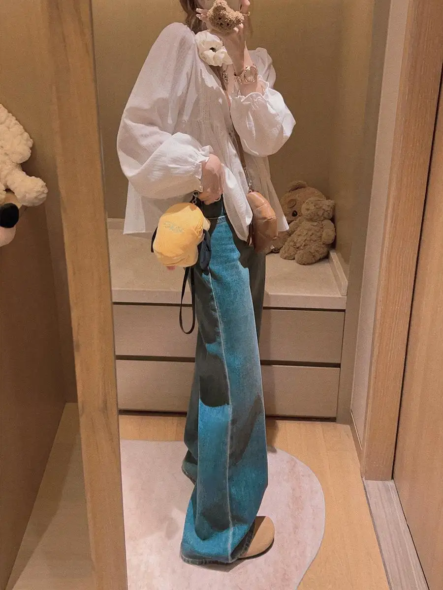 

Джинсы Yukiss с высокой талией и широкими штанинами для похудения, свободные, повседневные, длинные, для молодых женщин