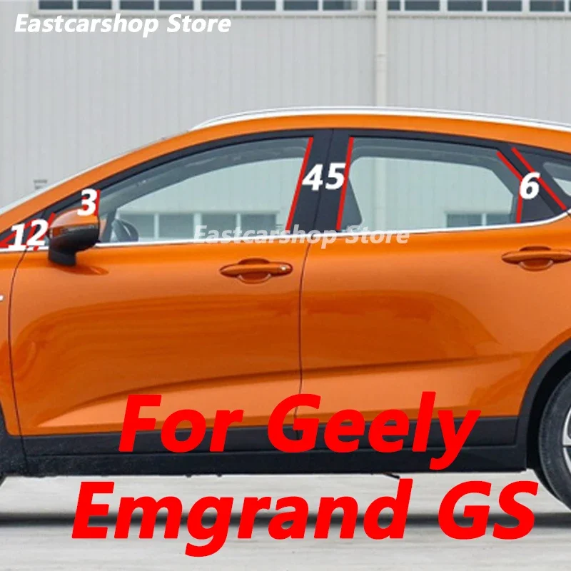 

For Geely Emgrand GS GL Car Central Door Window Middle Column B C Pillar Protection Strip PC Stickers Accessories Cover