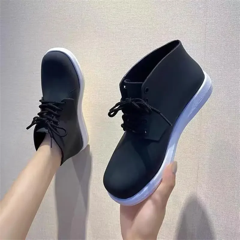 Women's Rain Boots 2024 Spring Autumn PVC Waterproof Shoes Fashion Solid Color Female Ankle Boots Women Autumn Rain Shoes Boot