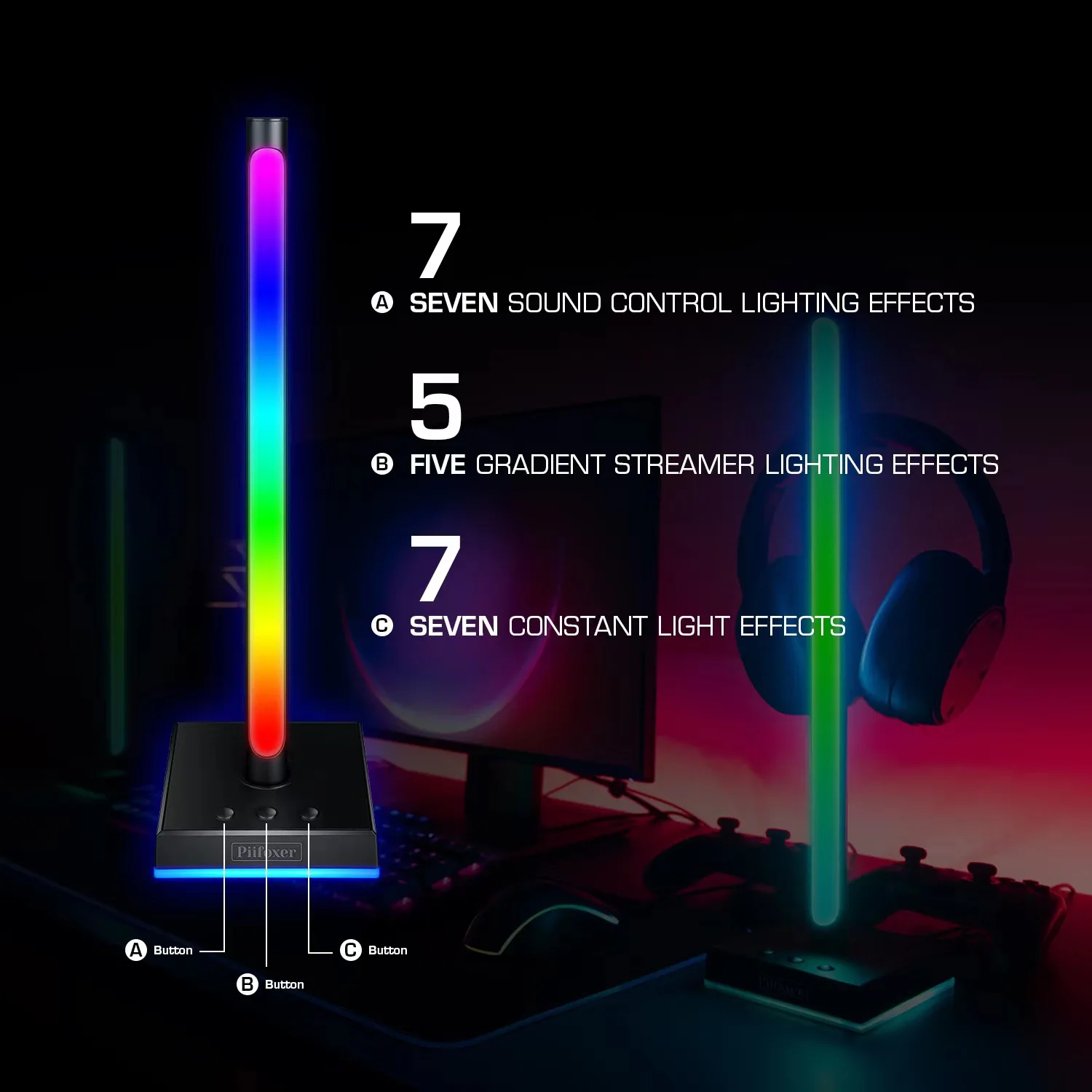 Imagem -04 - Rgb Música Sincronização Led Luz Fantasma Polar Lâmpada pc Desktop Fundo Atmosfera Lâmpada Bluetooth Voz Controlada Ritmo Lâmpada Pcs