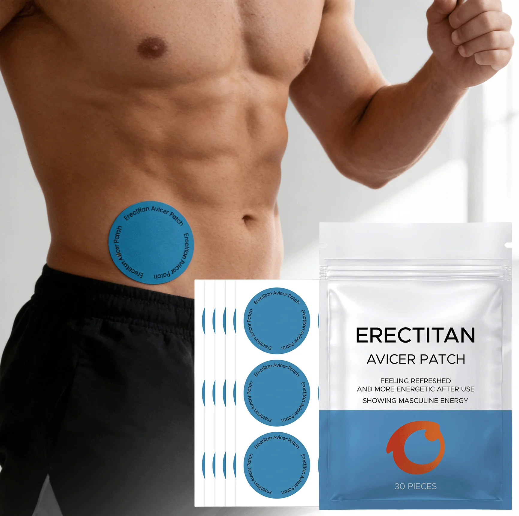 Men Health Patch Enhance Male Energy Vitality Relief Fatigue Kidney Deficiency Male Enhancement Support Patches Body Care Patch