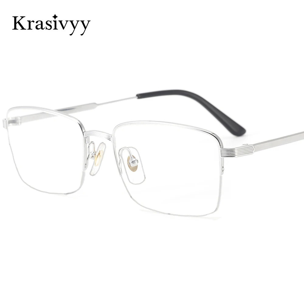 

Krasivyy Pure Titanium Glasses Frame Men Ultralight Brand Optical Prescription Eyeglasses Women High Quality France Eyewear