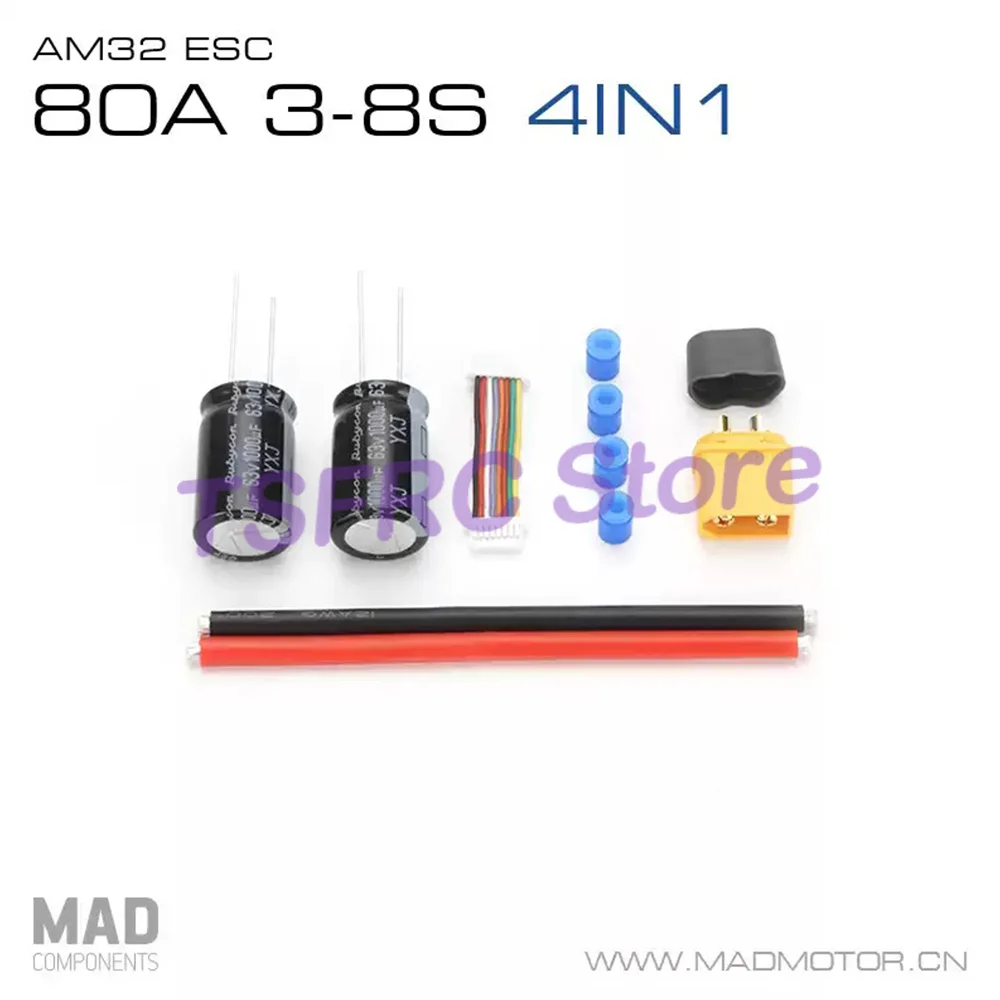 Novo MAD AM32 80A 3-8S 4 em 1 Quatro em Um Ajuste Elétrico de Alta Tensão Adequado para Máquina Crossover FPV