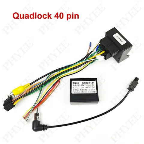 Адаптер CAN-шины Quadlock 40/56-контактный, с поддержкой SWC и P&P 16-контактный Android для Peugeot 408, 308, 207, 208, 2008, Citroen C3, C4, C5