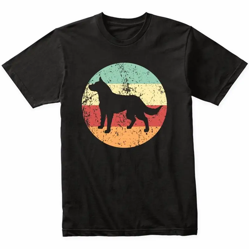 Australian Cattle Dog Silhouette Circle Graphic T-Shirt