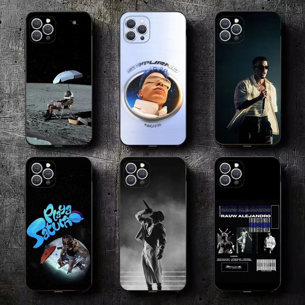

R-Rauw Alejandro Phone Case For iPhone 16,15,14,13,12,11,Plus,Pro Max,XS,X,XR,SE,Mini,8,7 Soft Silicone Black Cover