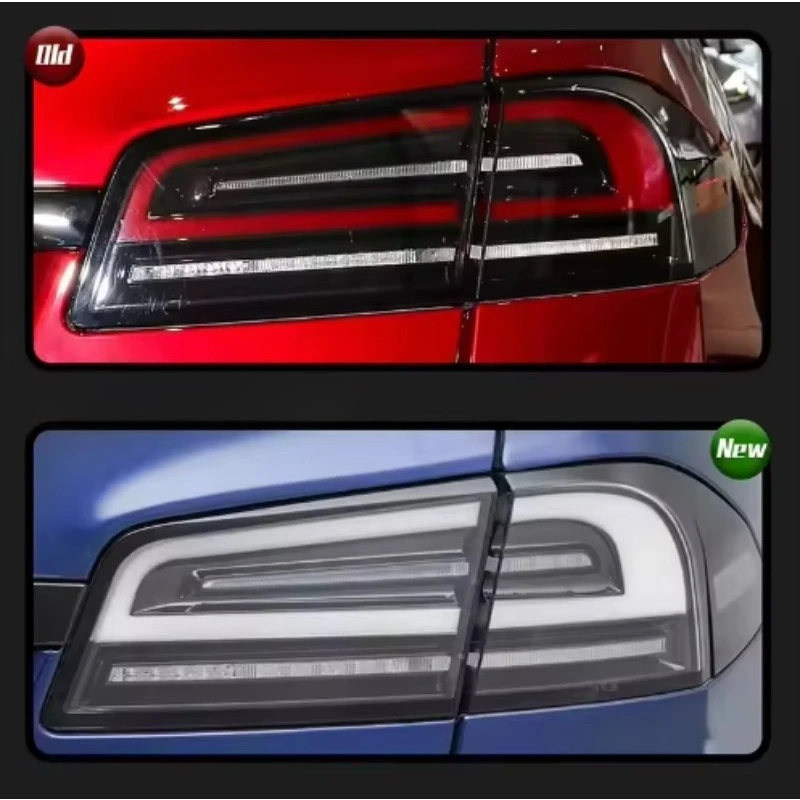 Voor upgrade voor gebruikte Tesla Model S met nieuwe 12V LED-achterlichten Rode lenskleur voor nieuwe modellen