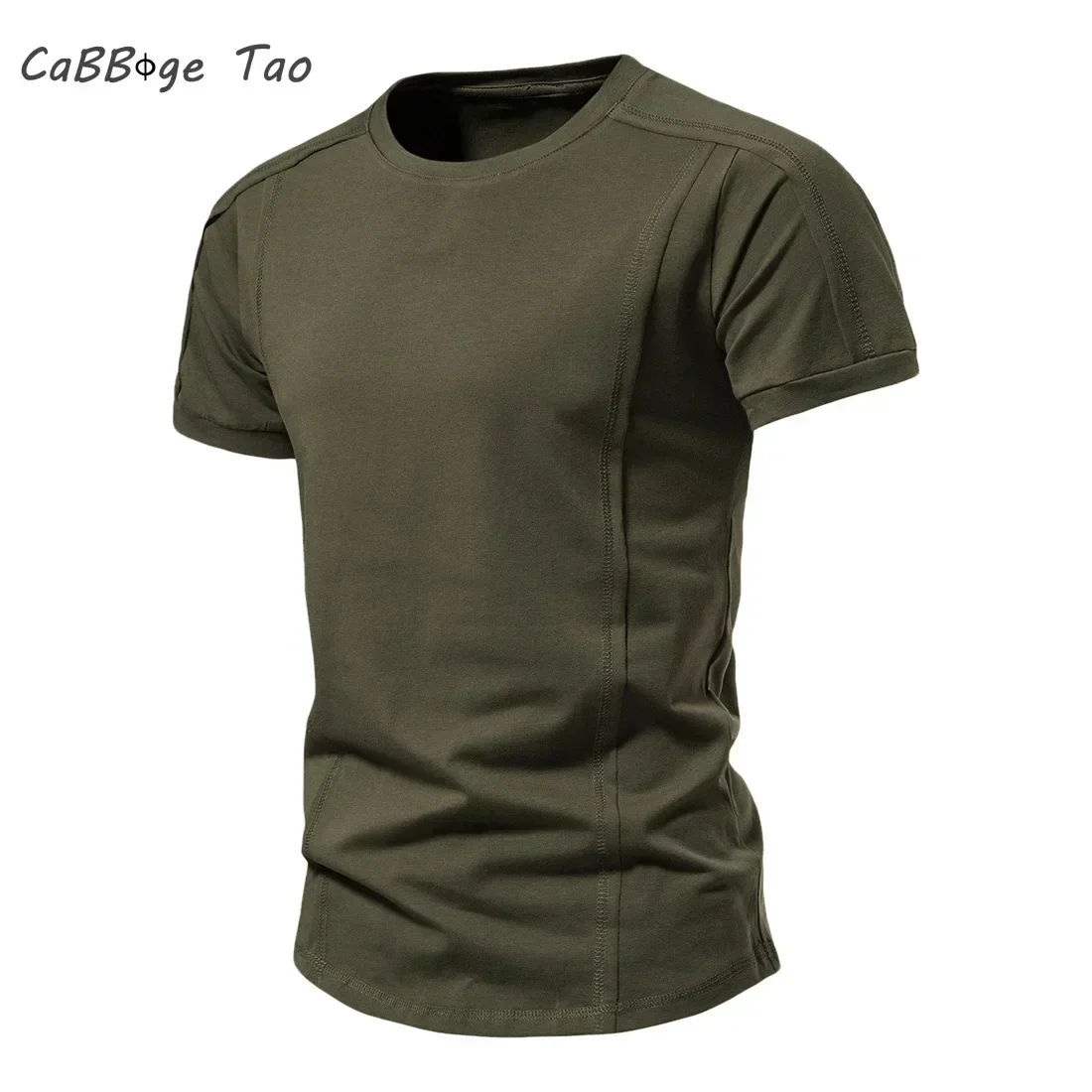 Summer New Men\'s Short Sleeved T-shirt with Pure Cotton Bottom Solid Color Round Neck Half Sleeve Casual Slim Fit Top