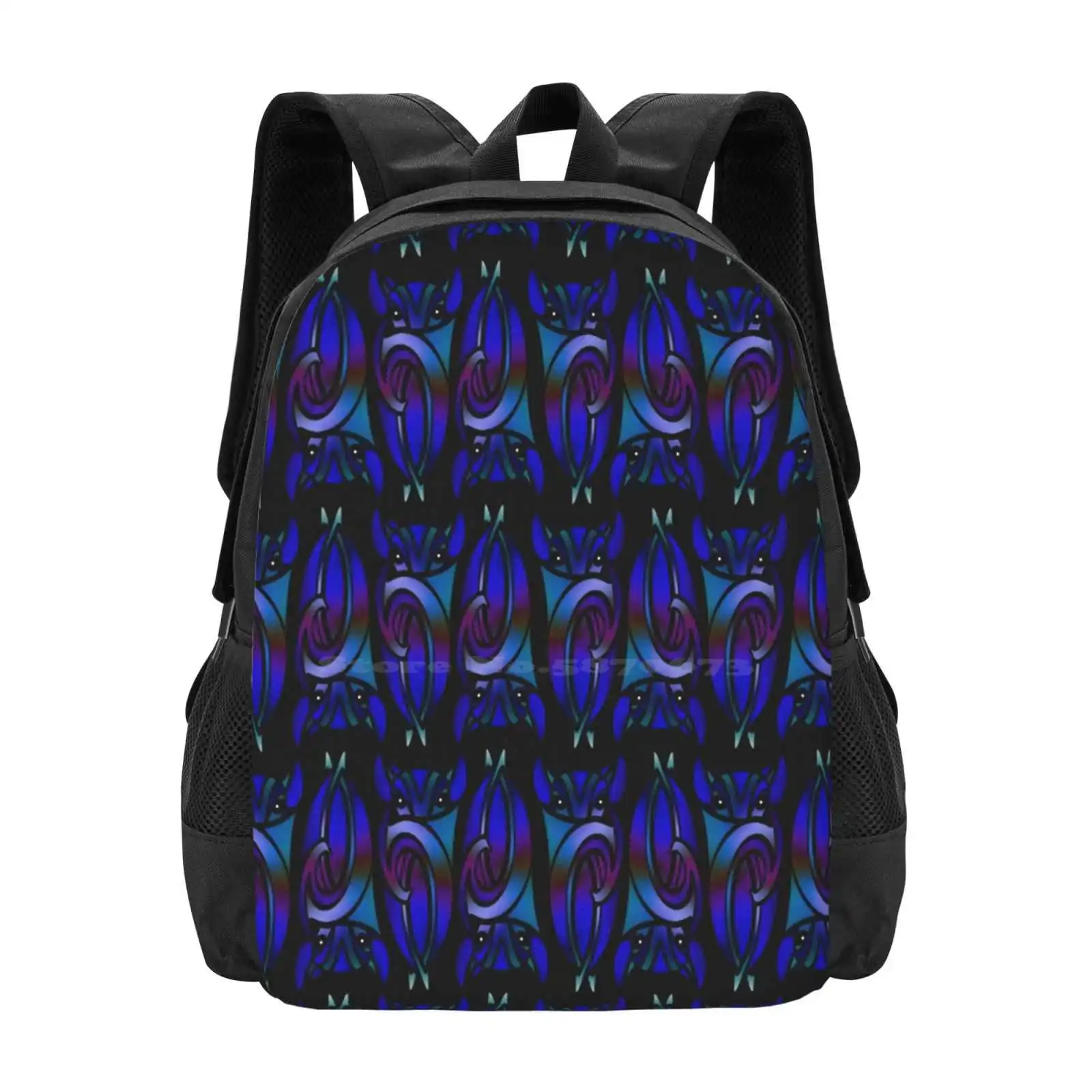 Bats-All Wrapped Up Pattern Design Bagpack School Bags Chiroptera Fruit Bat Flying Fox Colourful Bat Vampire Fun Halloween Cute