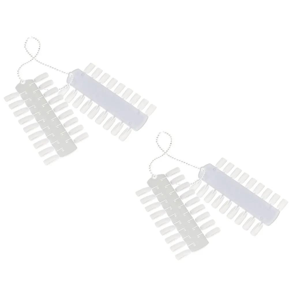 2 Stück 36-Farben-Kunst-Anzeigetafel, doppelseitige Übungsplatte für Salon, Demo, Nagellack, passendes Set mit gefälschten Nagelspitzen, Maniküre