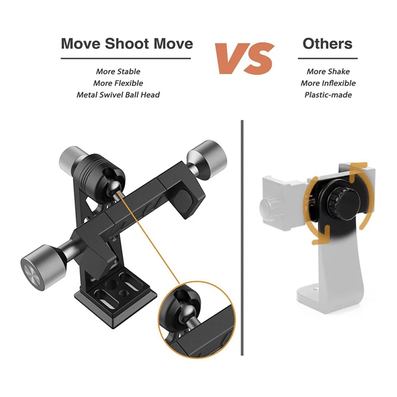 Smart Phone Holder Bracket 360° Rotating Bracket for Smartphone Photography Bird Watching Vlog Selfie SLR Camera [Life diary]
