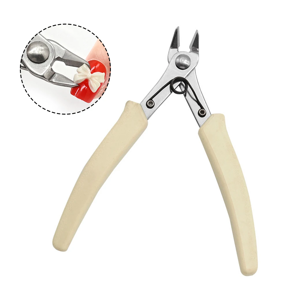 1pcs Bending Pointed Nose Plier 45# Steel PP Handle Made Of Steel Blade And PP Handle Silver Blade And White Handle Hardware