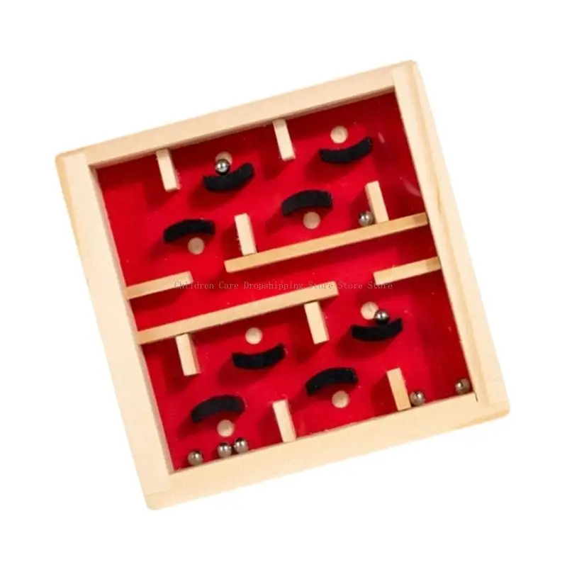 เด็กเขาวงกตไม้ของเล่นปริศนากับเกม Marble Balance สำหรับการพัฒนาปัญหาการพัฒนาและการประสานงานด้วยมือ