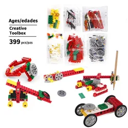 NEW 399Pcs/Pack Homeschool Educational Series STEM Simple and Mechanisms Base Set Building Blocks fit for 9689 Brikcs Toys Gifts