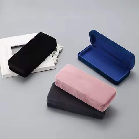 New Velvet Leather Glasses Case Optical Myopia Presbyopia Sunglasses Storage Box Fashion Men Women Eyeglasses Eyewear Holders