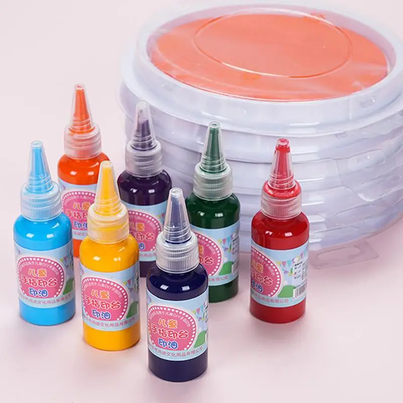 30ml Colorful Stamp Ink Pad Ink Oil Washable Children Finger Painting Stamp Ink Oil DIY Stamps Calligraphy Painting Supplies