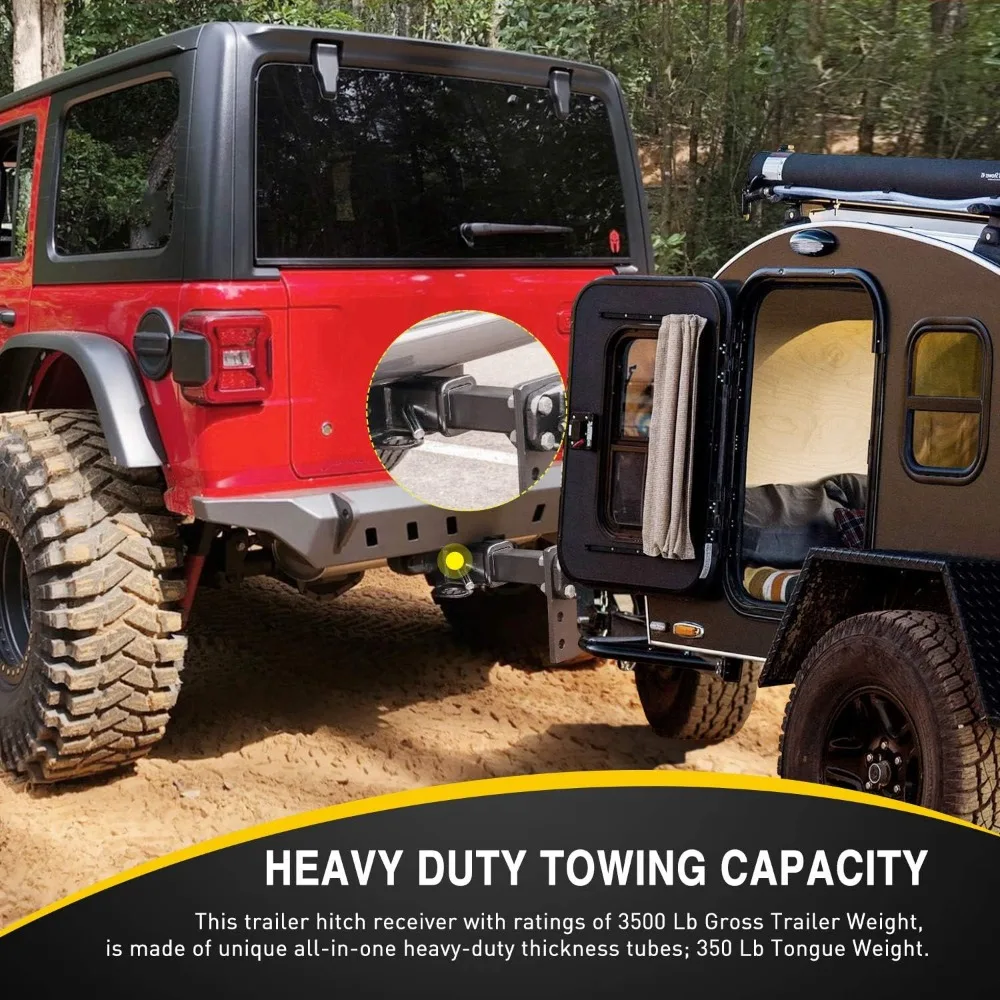 مجموعة أدوات استقبال وصلة السحب للمصد الخلفي شديدة التحمل مقاس 2 بوصة لموديلات Wrangler JL JLU لعام 2018-2025 - سهلة التركيب #6