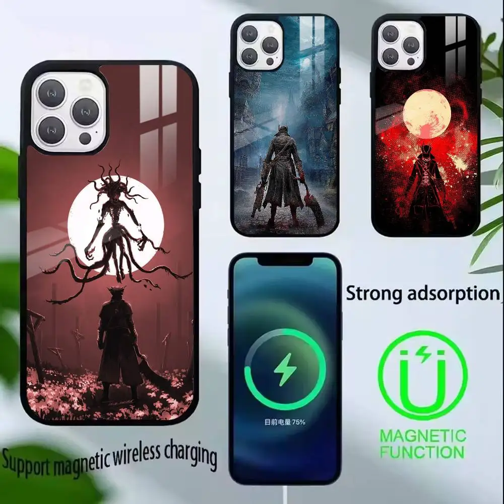 

B-Bloodborne D-Dark Souls Phone Case For iPhone17,16,15,14,13,12,11 Plus,Pro Supports Magnetic Wireless Charging