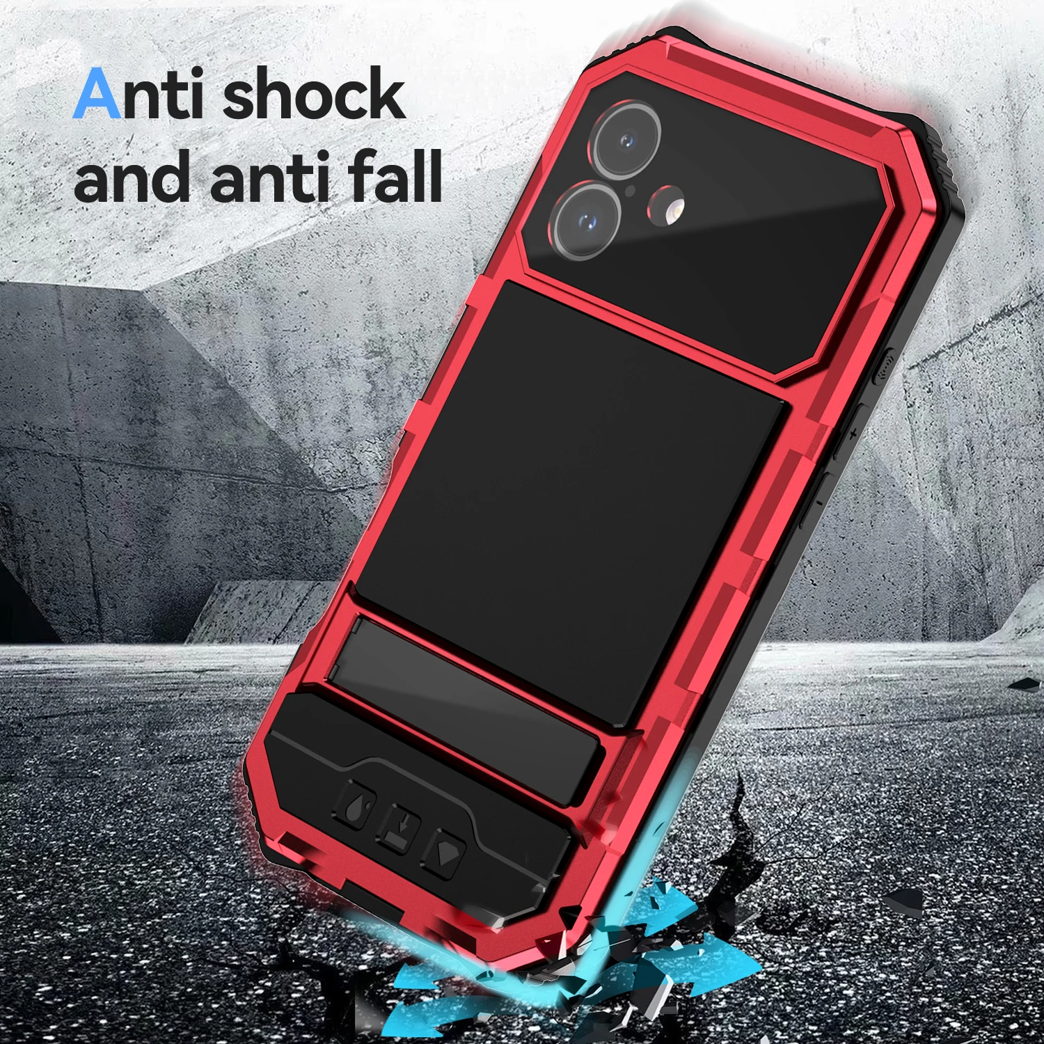 

R-just New Luxury Metal Armor Cases For Iphone 16 15 16plus Pro Max Plus Heavy Duty Protection Metal Aluminum Phone Case