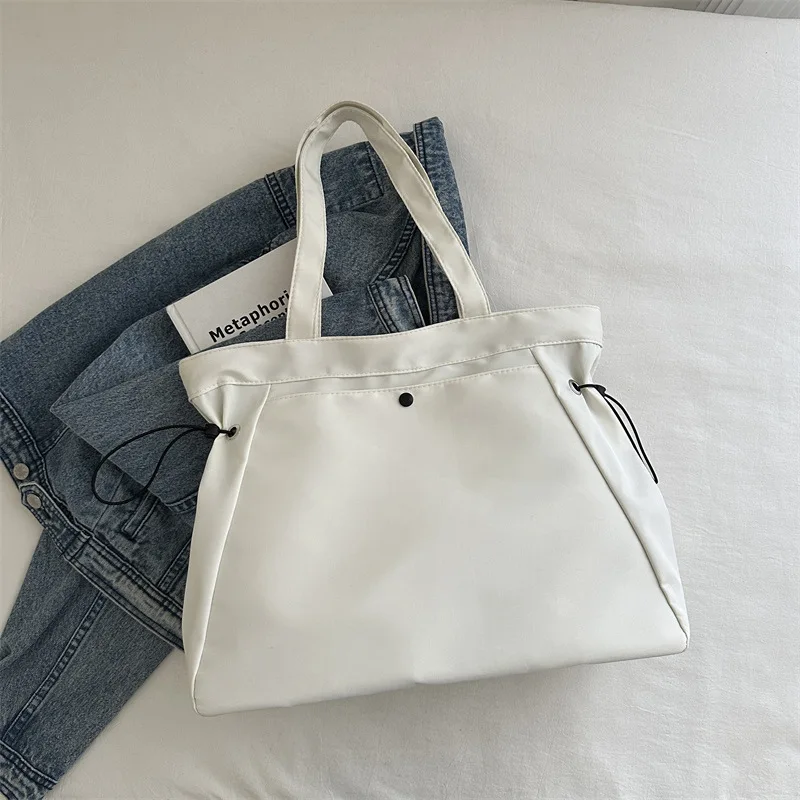 Canvas-Nylon-Tragetasche mit Kordelzug, große Kapazität, Handtasche, Alltagstasche, lässige Handtaschen, Umhängetaschen für Frauen, Arbeit, Pendeln – Detail 6