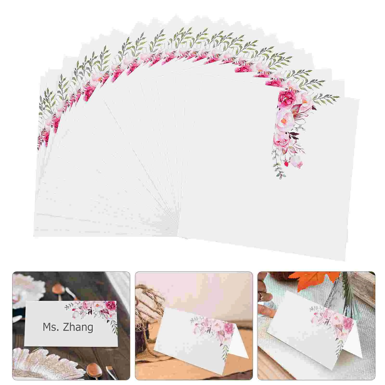 25 Pcs Printing Banquet Business Cards Reserved Table Signs Paper Wedding Place