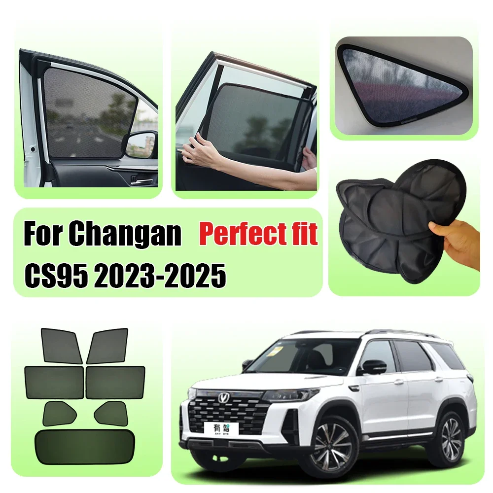 For Changan CS95 2023-2025 Car Front Shield Window SunShade Windshield Rear Side Window Curtain Sun Shade Visor