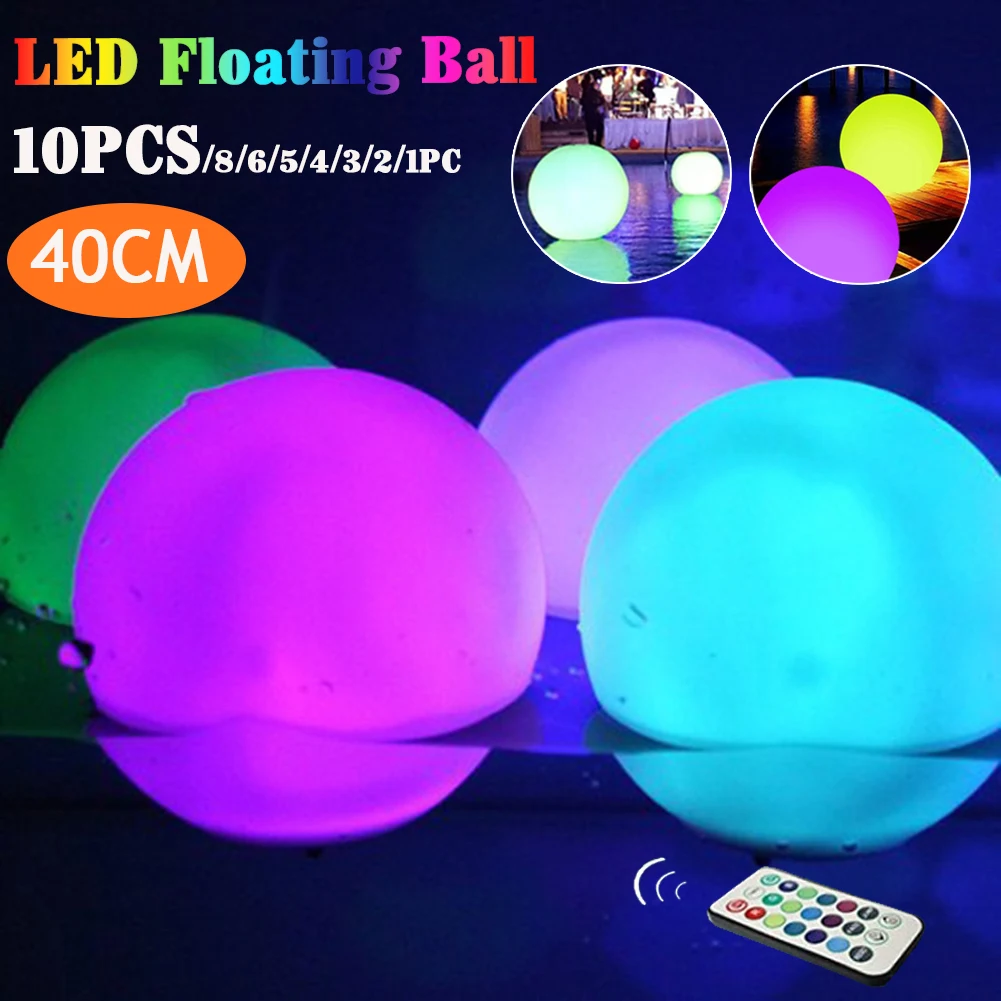 1-10PCS Floating Pool Lights with 16 Colors Waterproof Outdoor Swimming Underwater Pool Lights Ball For Swimming Pool Light