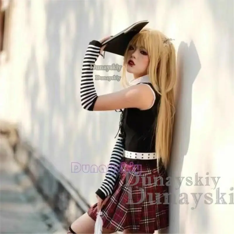 Misa Amane Cosplay Debut 03/Sexy fur s Costume, Subculture Necklace, Y2k GothLoli Uniform Outfit, Wig