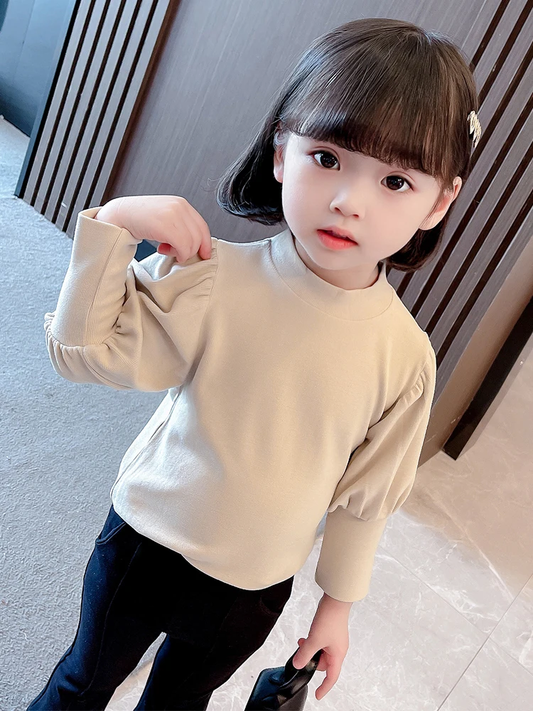 

Футболка Long Sve для девочек, базовый слой, модная корейская хлопковая одежда на весну и осень для детей 3-5 лет