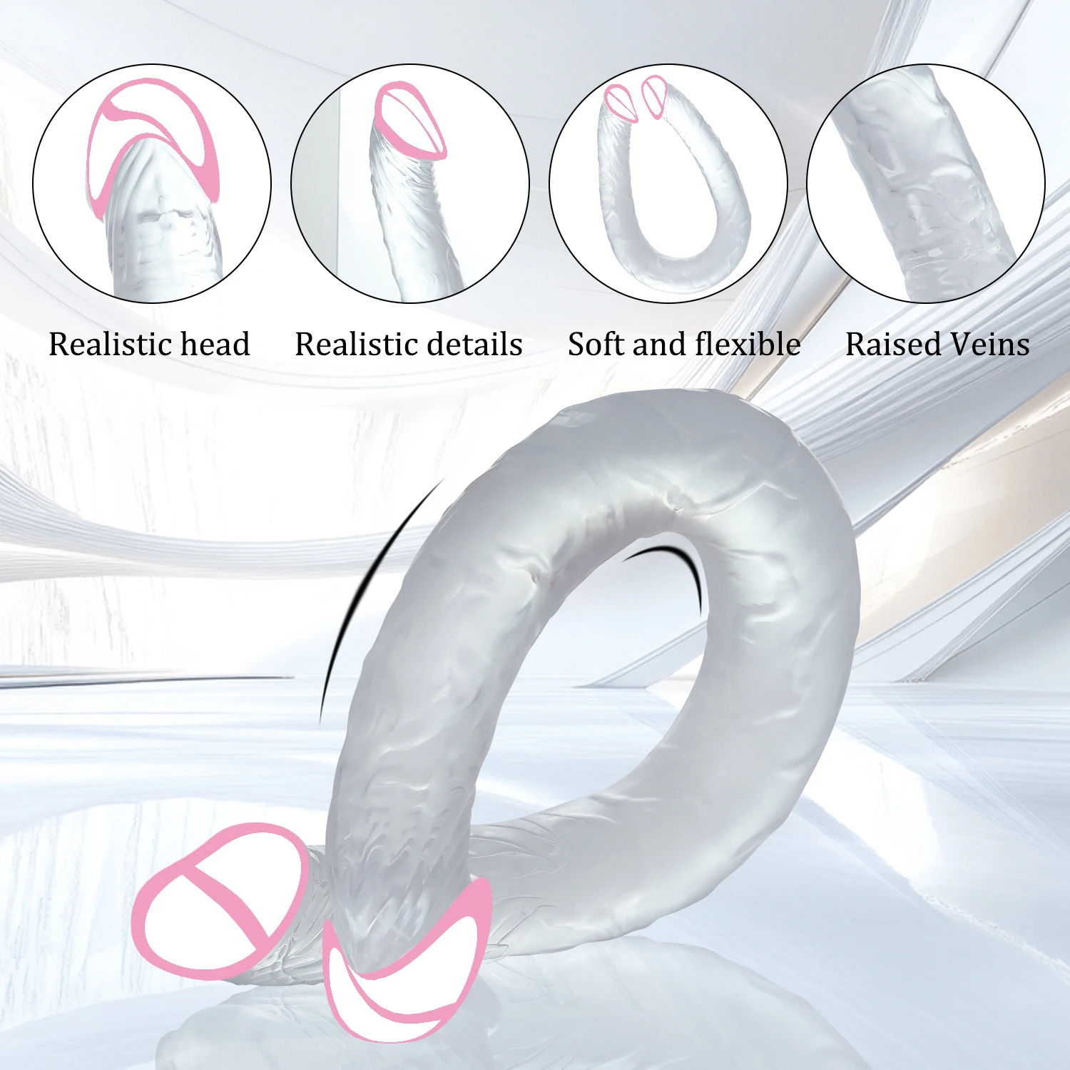 دسار مزدوج الأطراف لألعاب الجنس المثليات G-بقعة مرنة الشرج المهبل القضيب محفز النساء لينة واقعية القضيب للزوجين مثلي الجنس