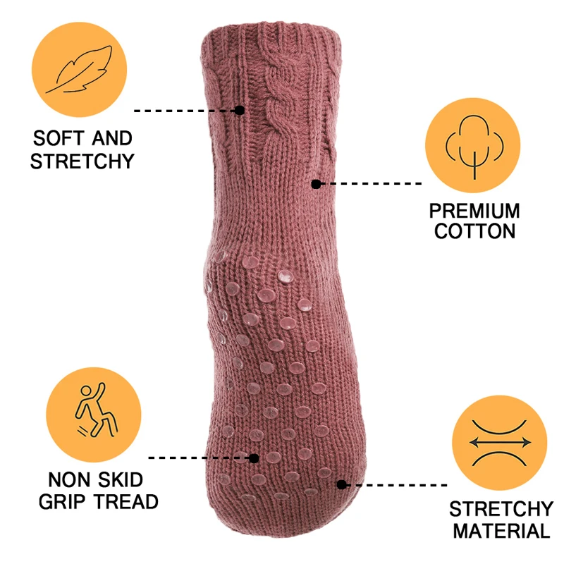 Womens Sock Comfy Floor Winter Sleeping Soft Female Plush Non Slip Grip Silicone Fur Ball Short Slippers Sock Designer Socks