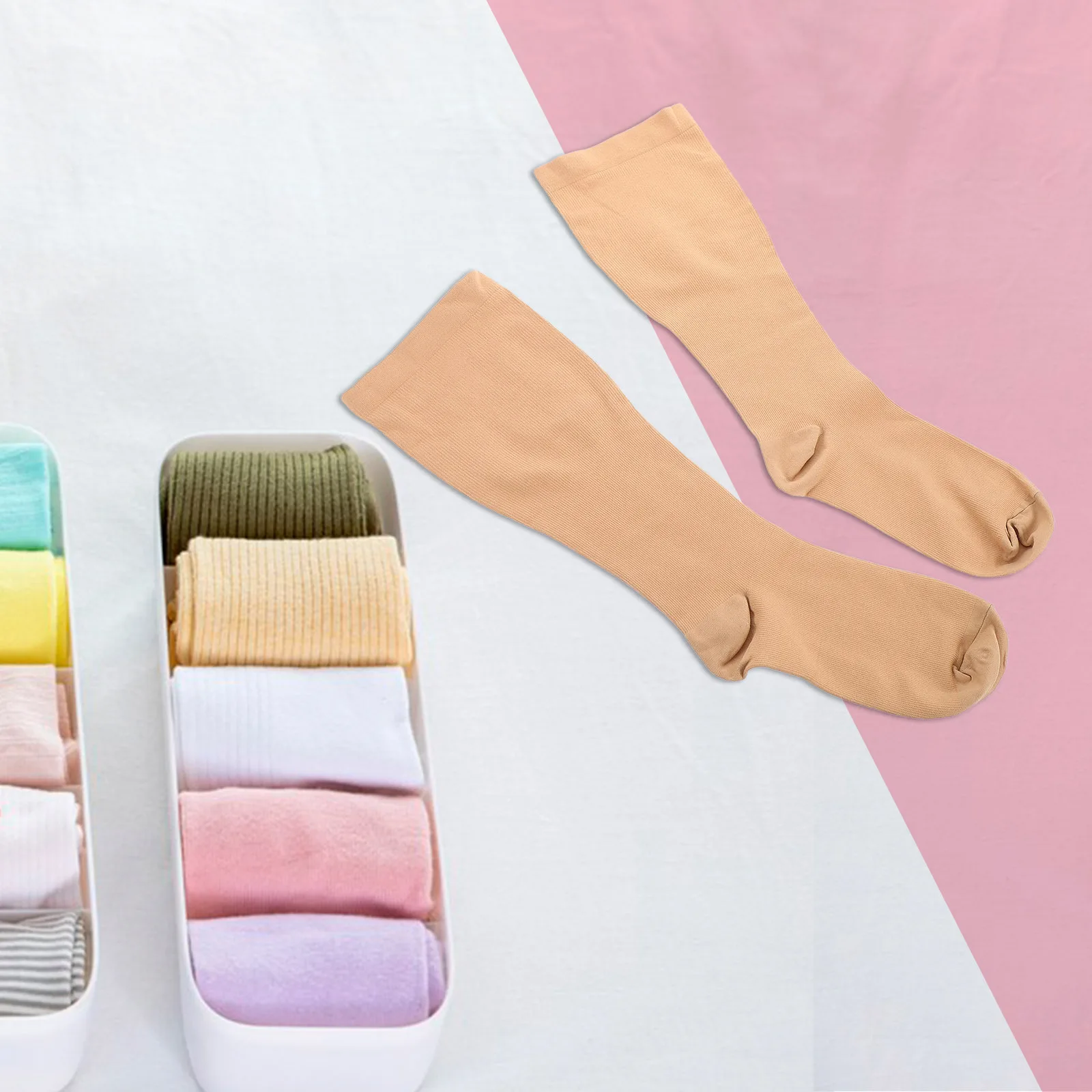 

1Pair Compression Socks for Men and Women Wide Calf Support Socks Breathable Dry Fit Technology Ideal for Sports Gym Outdoor