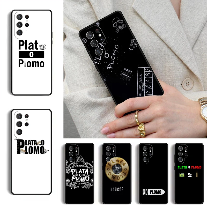Чехол-бампер Plata O Plomo Narcos для Samsung Galaxy S26 S25 Ultra S24 S23 S22 S21 Plus Note 10
