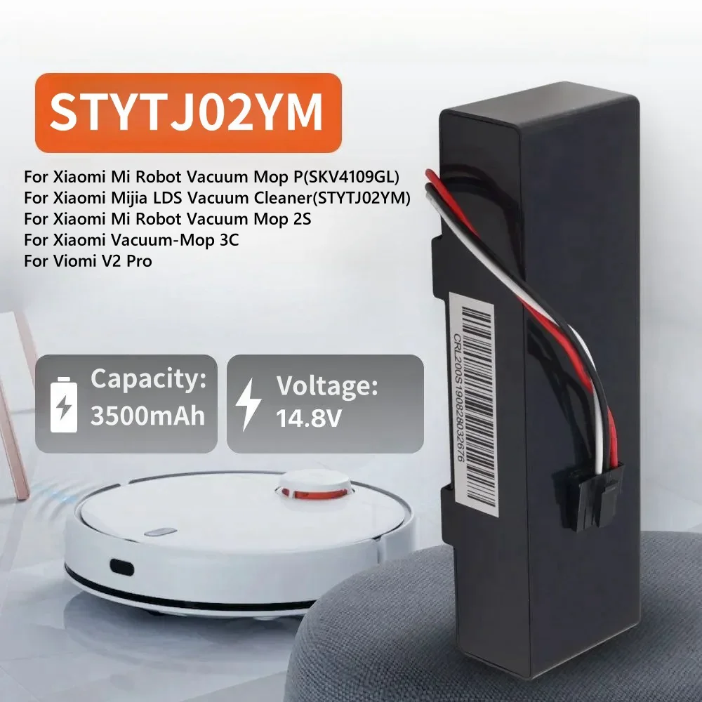 STYTJ02YM Batteria 14.8V 3500mAh per Xiaomi Mijia LDS Aspirapolvere, Mi Robot Vacuum-Mop P, Mi Robot Aspirapolvere-Mop 2S/Haier JX37