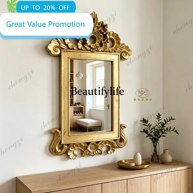 2003 French retro special-shaped makeup mirror luxury bathroom mirror wall-mounted European living room decorative mirror