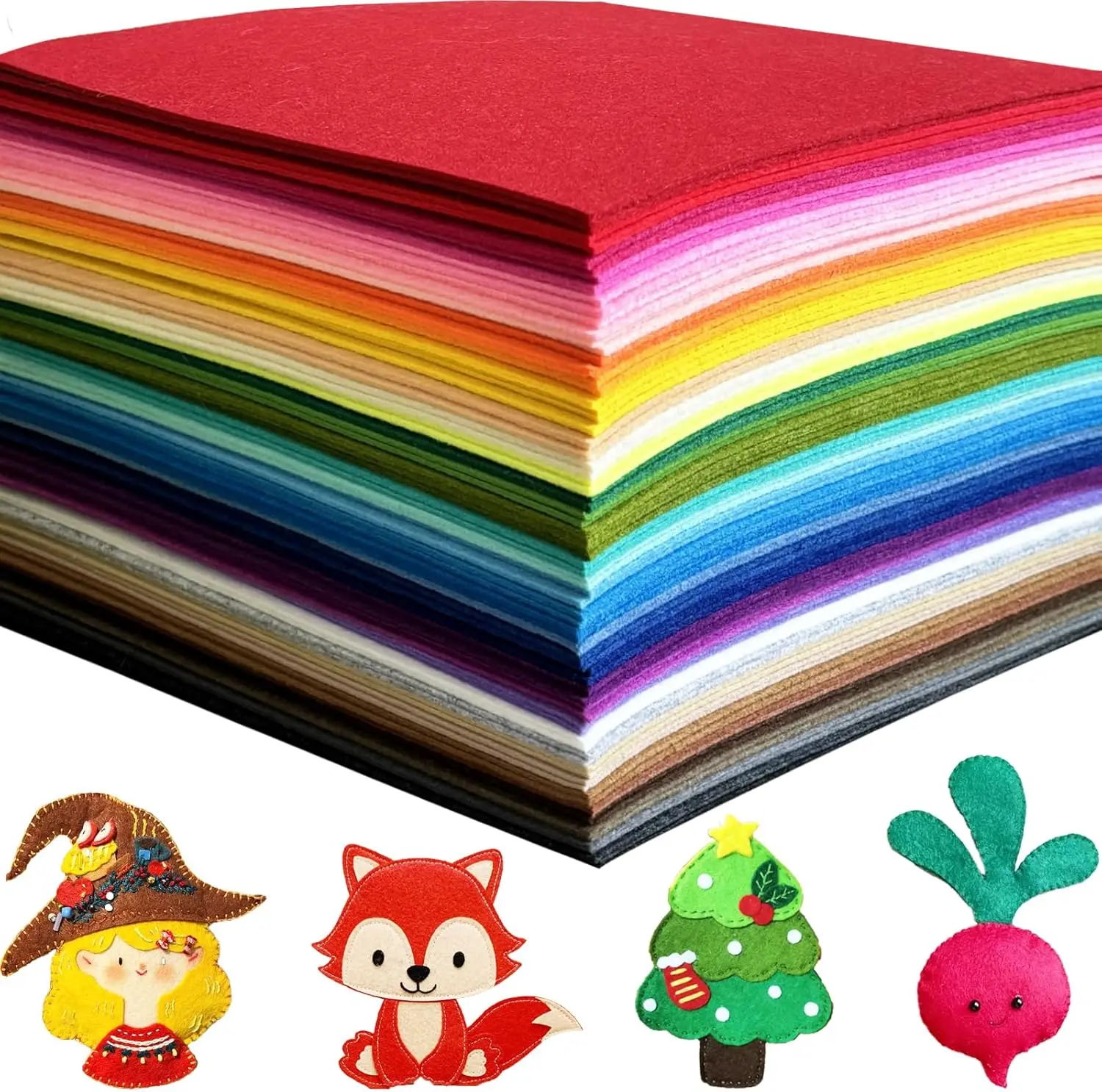 20X30X0.1cm. Various color felt fabric pieces are sewn together for DIY use. Suitable as new year gifts or festival decorations.