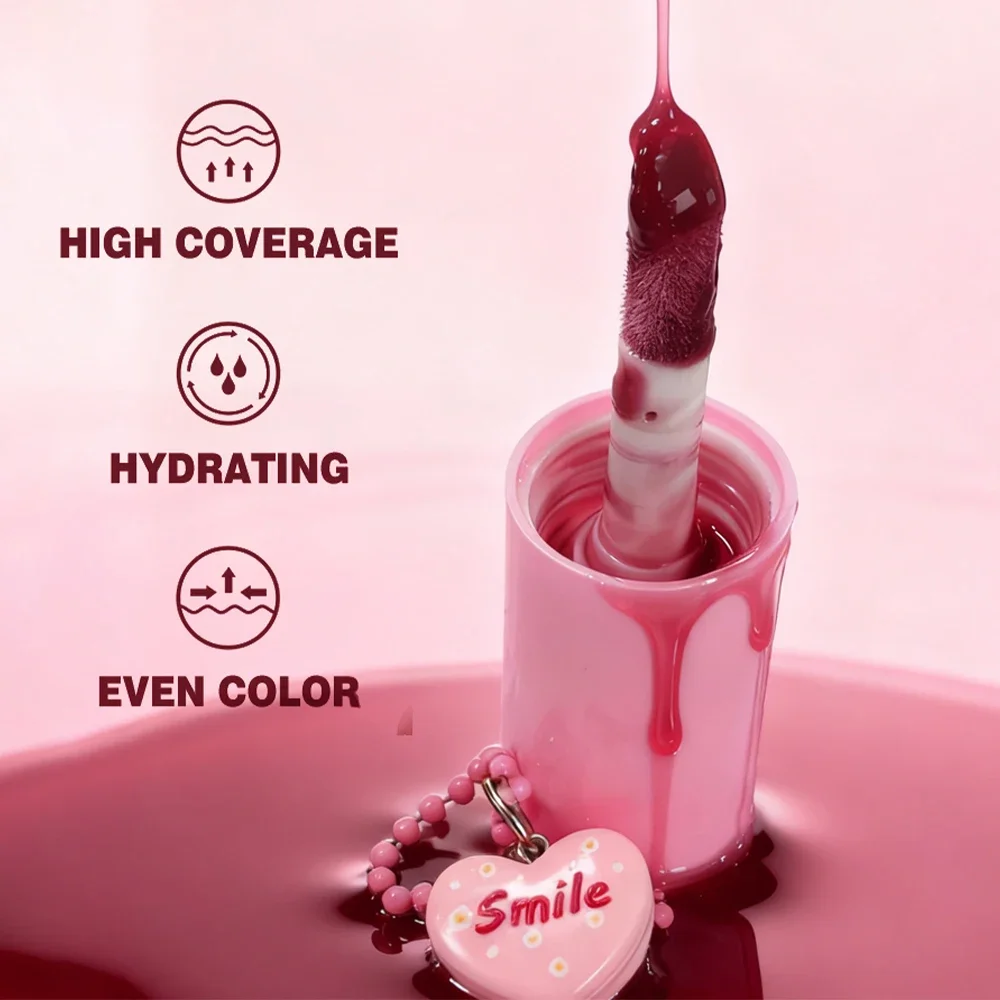 3D Love Heart Butter Lip Oil Moisturizing Long Lasting Waterproof Mirror Glaze Fade Liplines Protection Serum