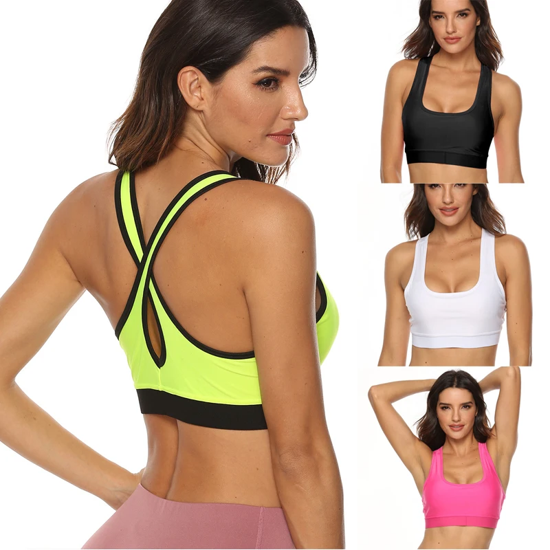 Sutiã Esportivo Acolchoado para Mulheres, Sutiã Estirável Fino, Sutiã Running Yoga, Fitness Wear para Senhoras, Ginásio Sportswear, Regata