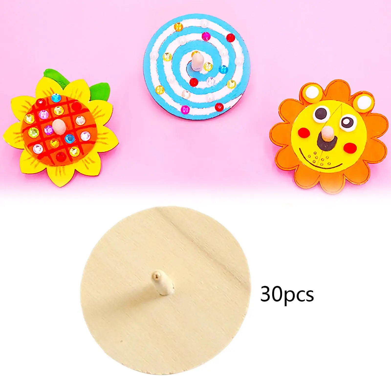 Unfinished Wooden Peg Tops Funny Gyroscope Educational Handmade Craft for Toddlers Gift