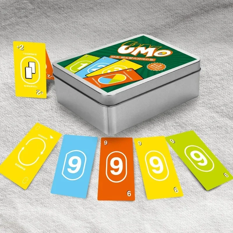 Mattel UNO-Juego de mesa de fiesta familiar para múltiples personas, juego de rompecabezas de tarjeta informal interactivo para padres e hijos, versión iron box