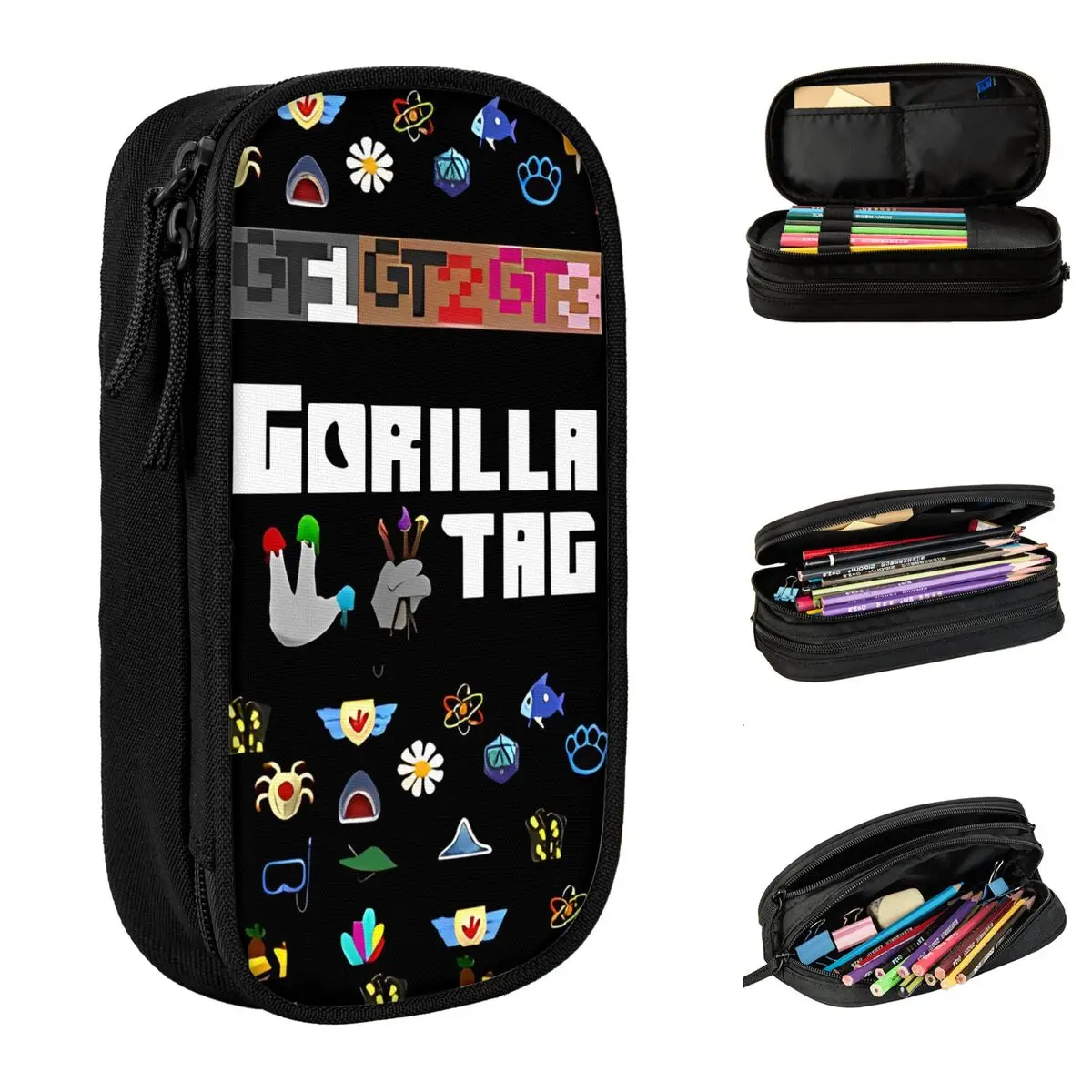 Gorilla Tag VR Gamer Gaming Pencil Case Creative Hot Games portapenne borse Kids Large Storage Office Gift Pencil Pouch