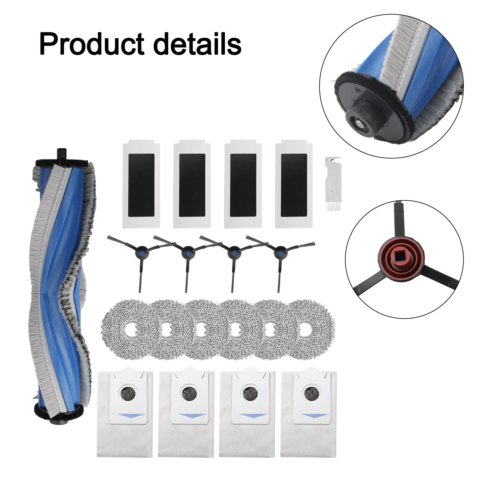 For Ecovacs T30S Pro Maintenance Kit Complete with Necessary Replacement Parts Including Side Brushes & Filters